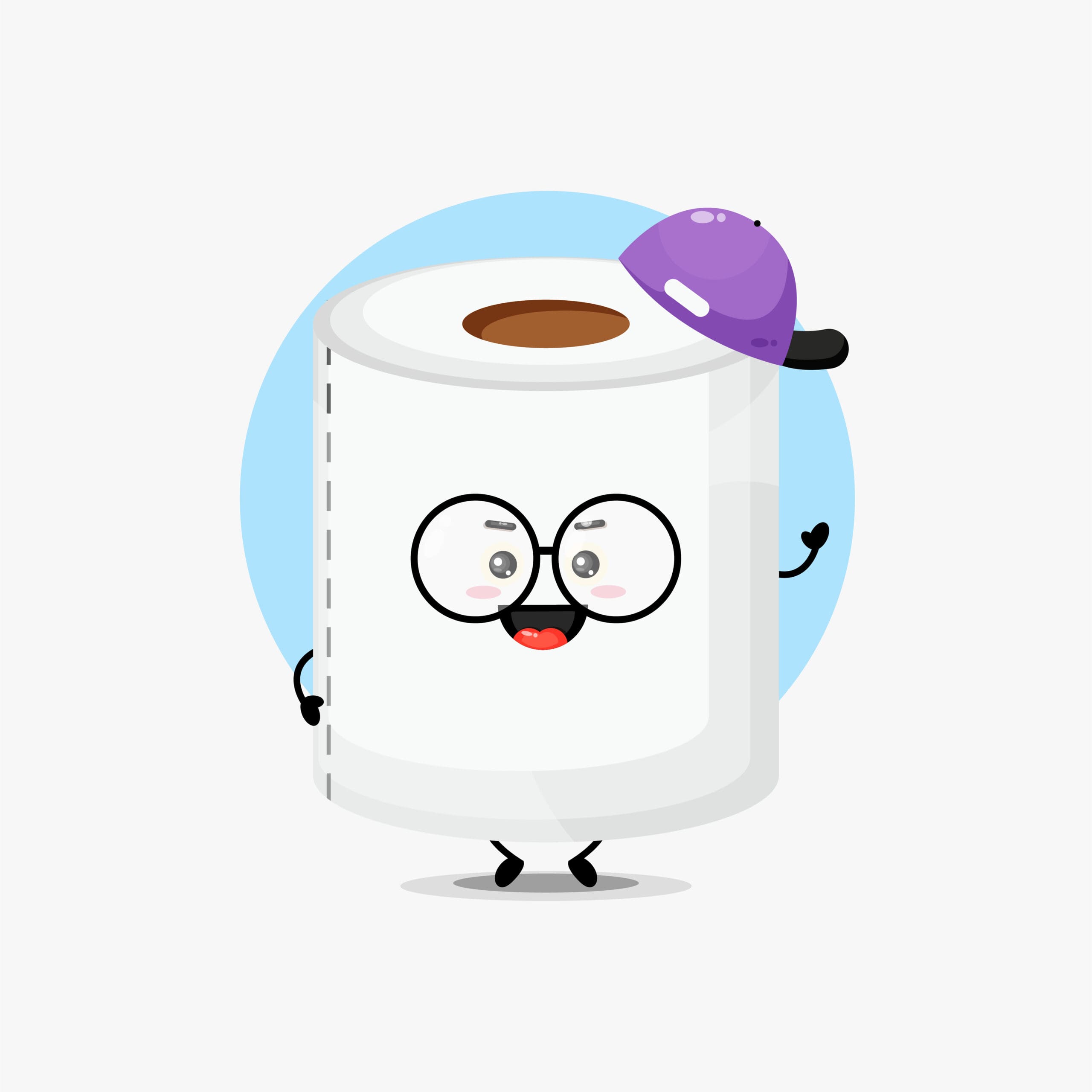 23719240 cute toilet paper character wearing a hat 1 scaled