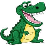 Funny Cartoon Crocodile Character