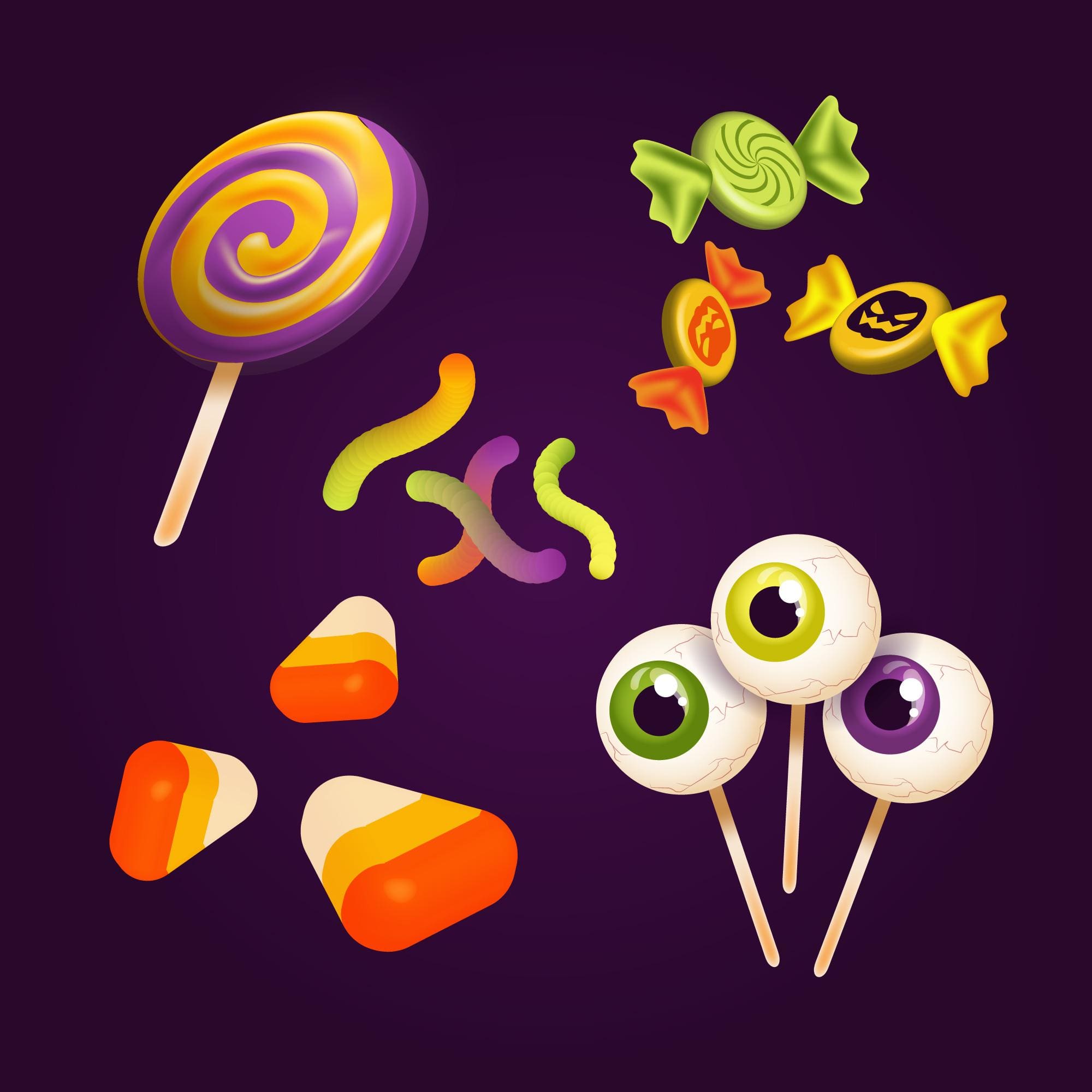 cartoon graphics of fun lollipops