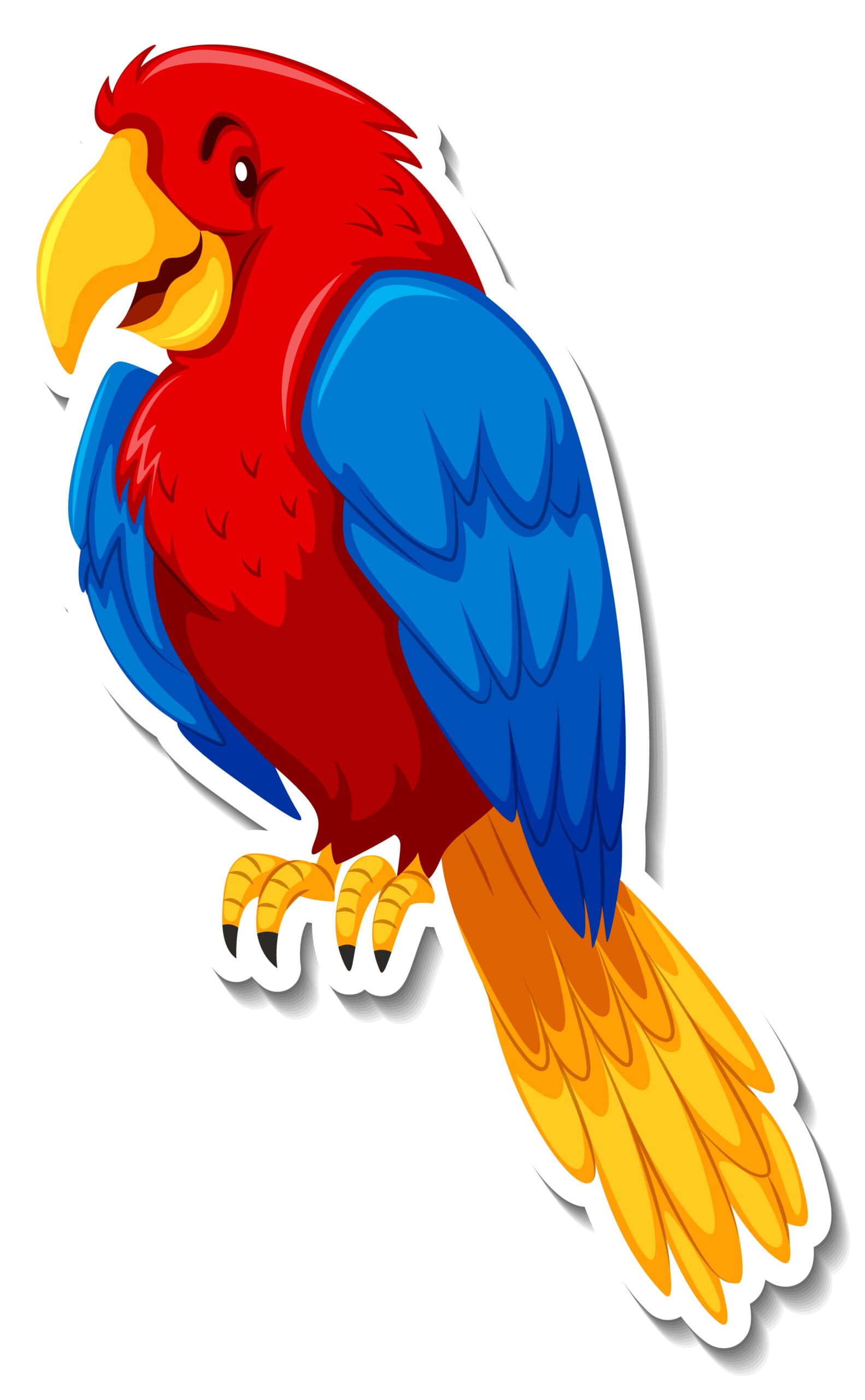 Cartoon graphic of a parrot with sunglasses.