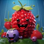 Cartoon exotic of strawberry fruit icon