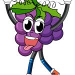 Cartoon graphic of a cheerful purple character with a big smile on a vibrant purple background.