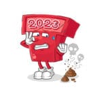 the new year 2023 with stinky waste illustration.