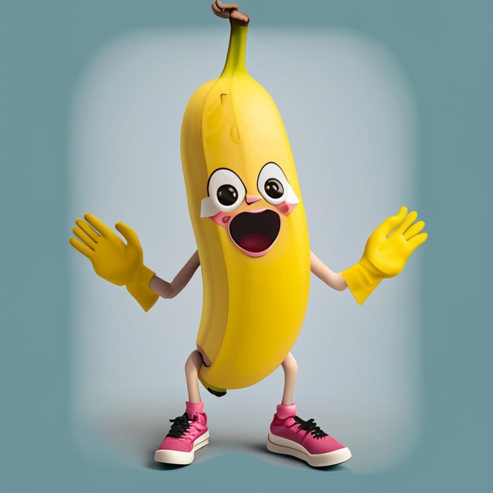 Cartoon exotic of banana fruit icon