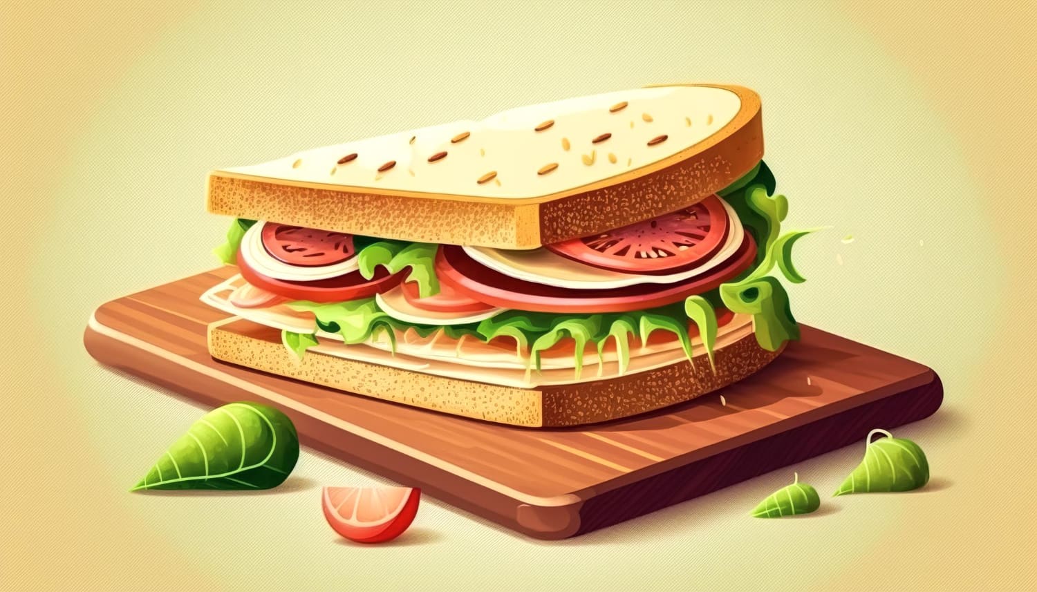 appetizing sandwich with fresh vegetables generative ai