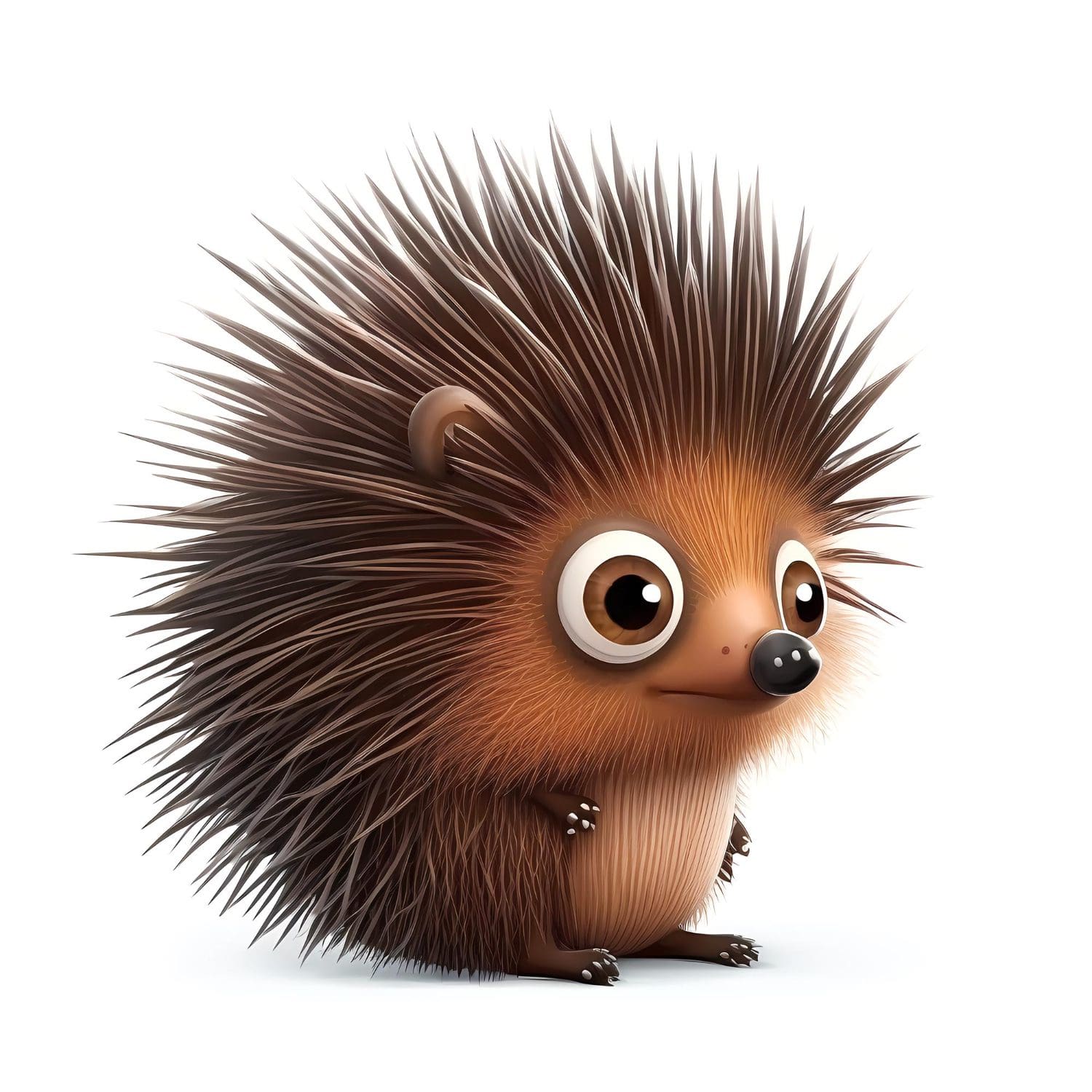 Cartoon graphic of a porcupine with its quills on display.