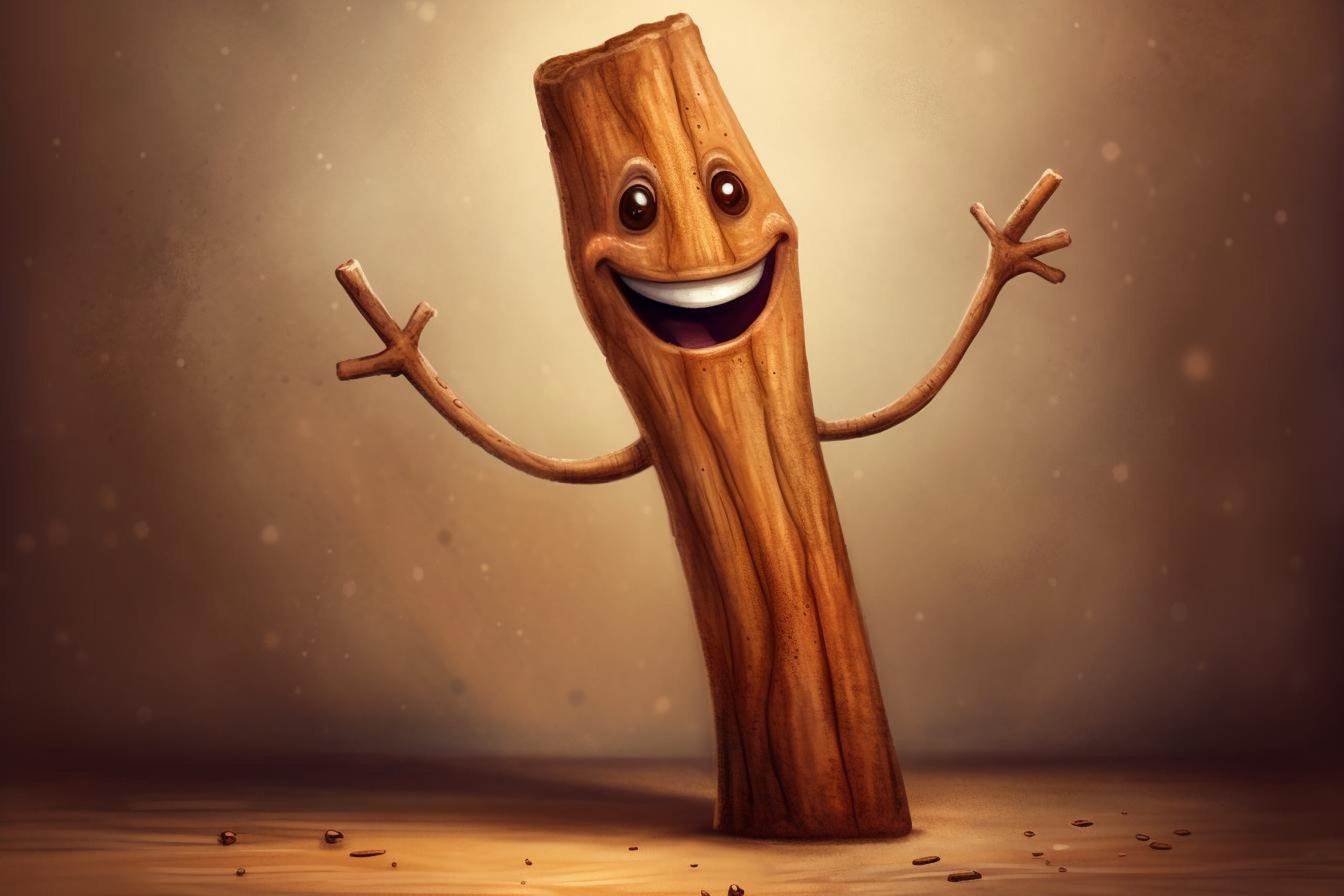 Cartoon graphic of a satisfied cinnamon stick with a chef’s hat and sunglasses waving goodbye on a spice-themed background.