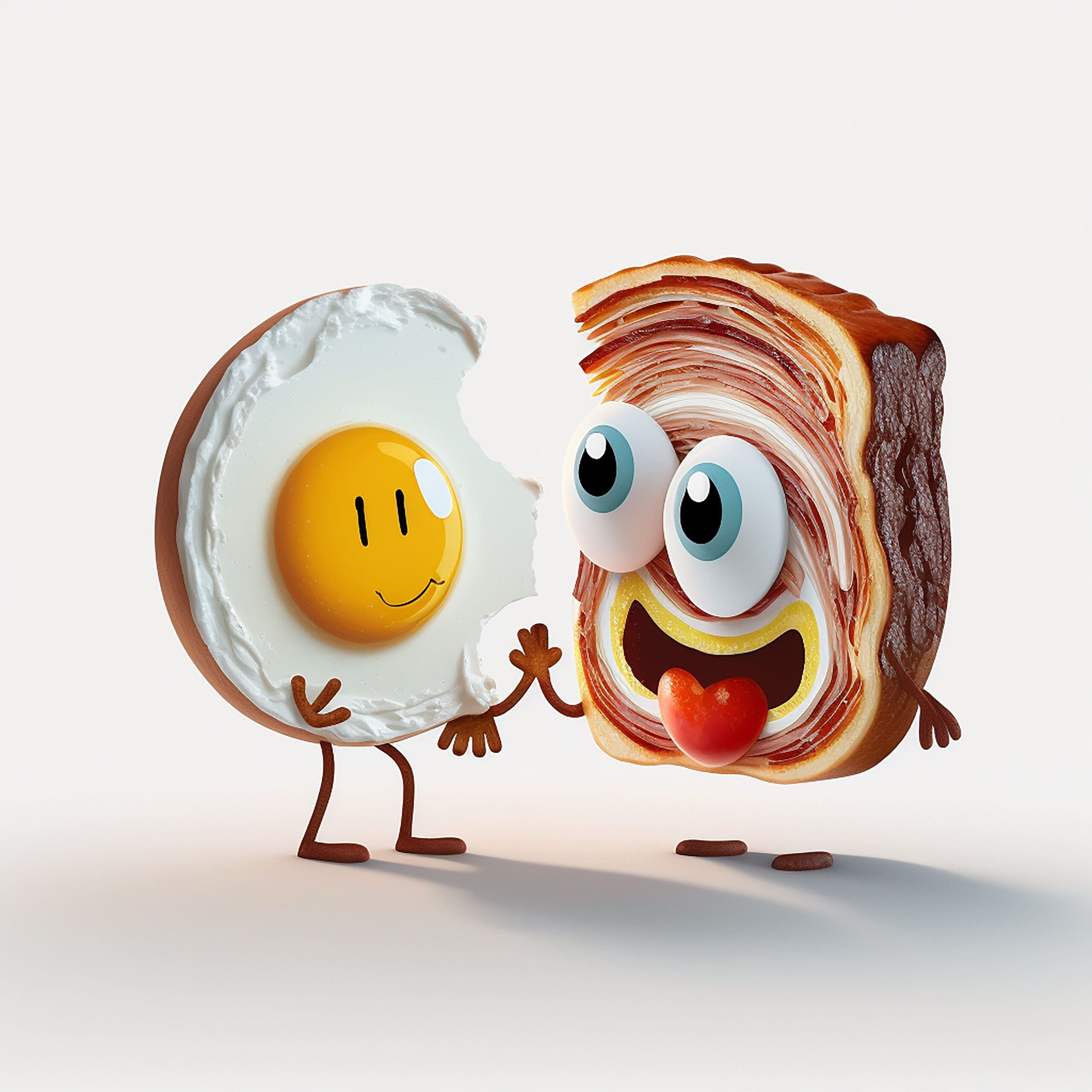 Cartoon graphic of a satisfied piece of toast with a smile on a colorful background.