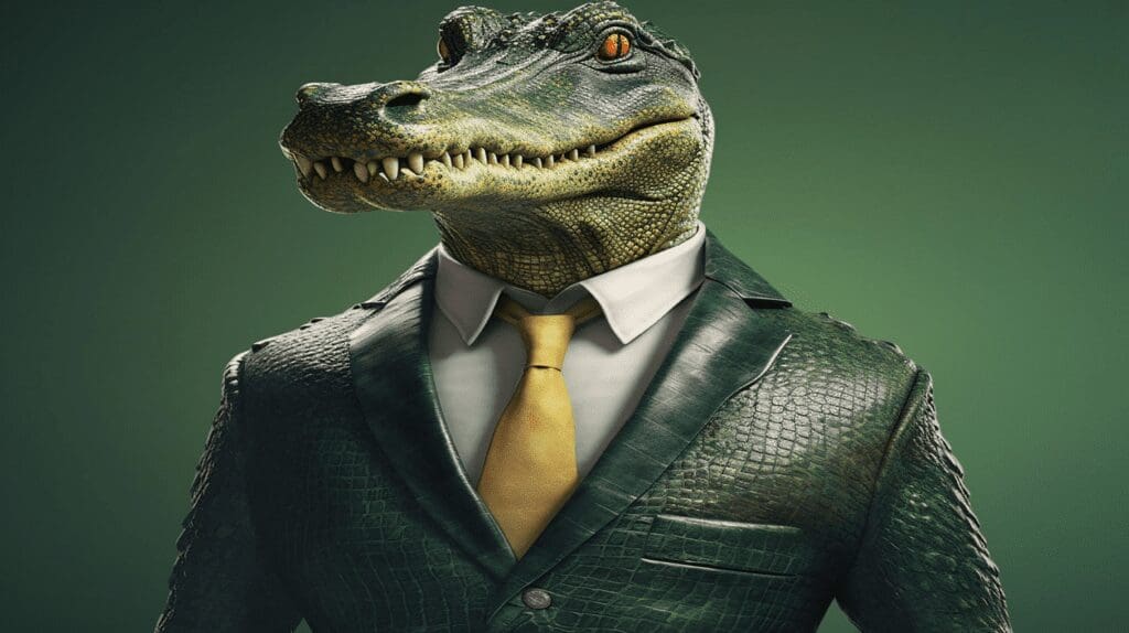 Aligator in vest