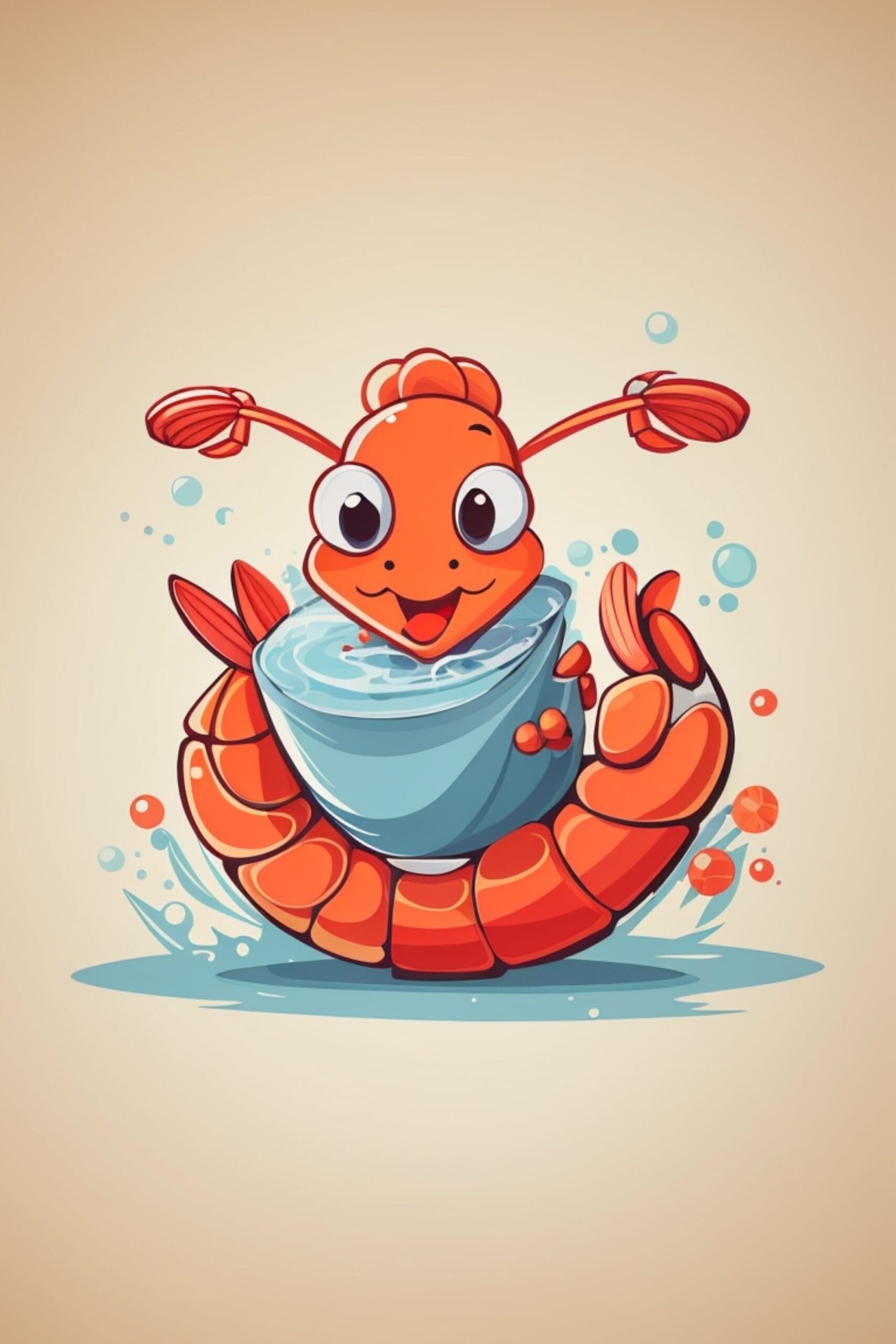 Cartoon graphic of a shrimp dancing the “crustacean shuffle.”