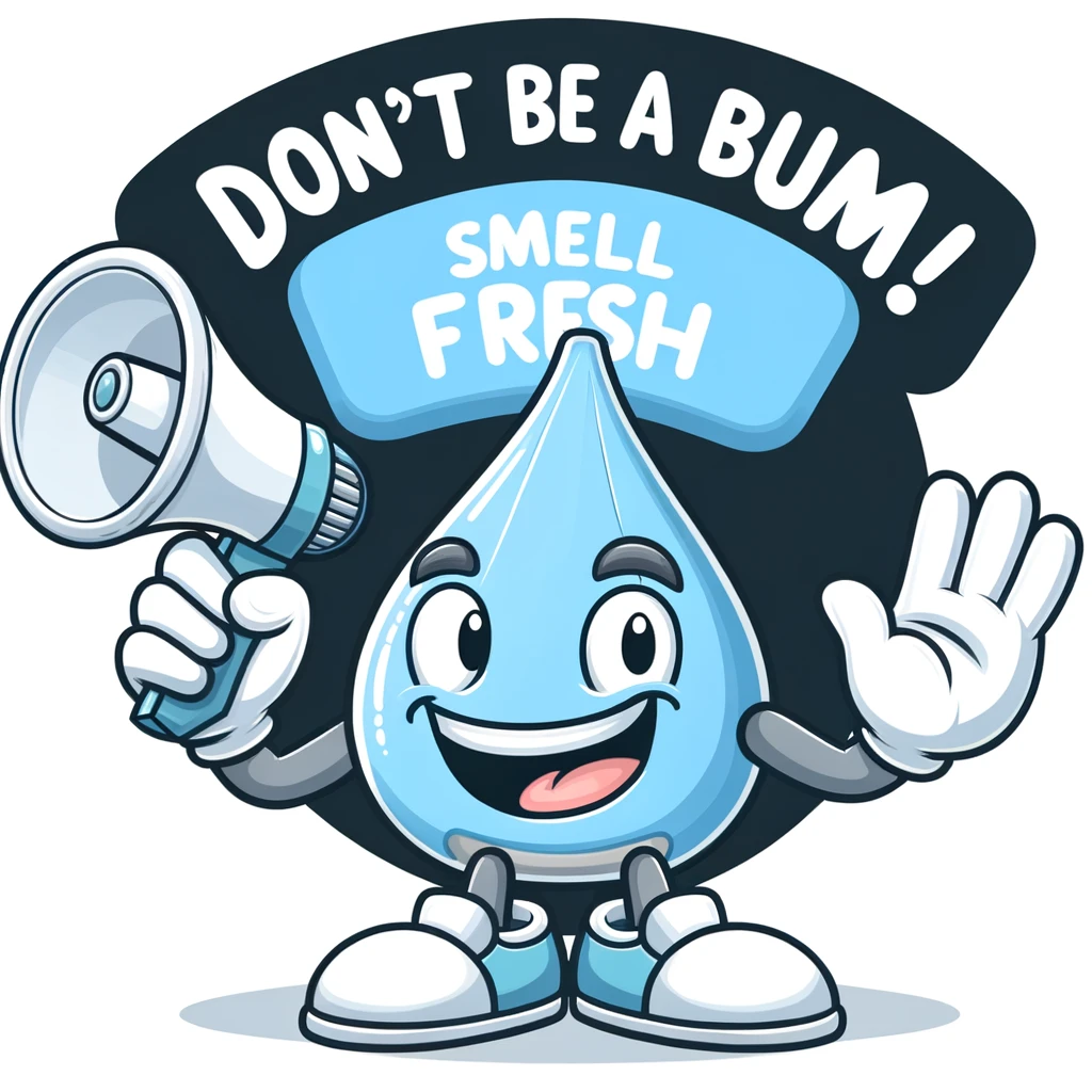 Dont be a bum smell fresh for a funny bum joke illustration